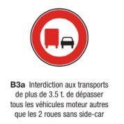 Signalisation d'interdiction et de fin d'interdiction type b3a_0