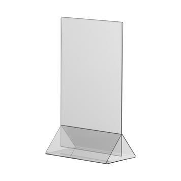 Support carte-menu A6 - PVC dur 1 mm - Couleur cristal - Orientation portrait_0