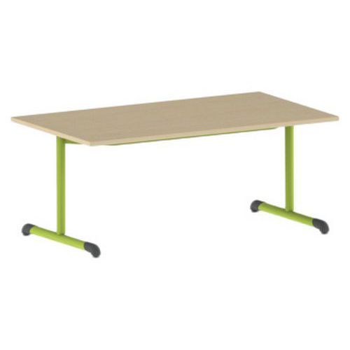 TABLE BANDANA 140 X 80 FIXE T3 STRAT HÊTRE MIEL- VERT 1864 - MOBIDECOR