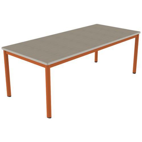TABLE CARÉLIE MOB 180X80 T4 STR POLY. ÉRABLE G. BEIGE/PAPAYE - MOBIDECOR