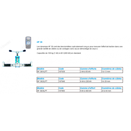 Tensiomètre grande capacité Référence   DYNAROPE HF36_1