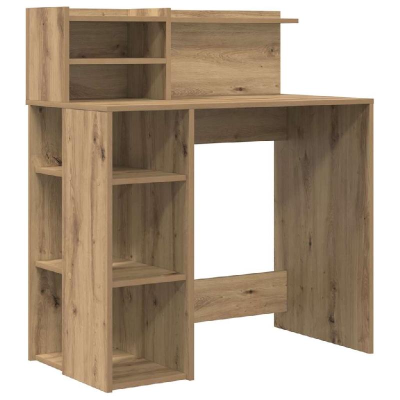 VidaXL Bureau Chêne artisanal 90 x 48 x 101,5 cm Bois d'ingénierie Modèle Solaris Terrasse - 869529_0
