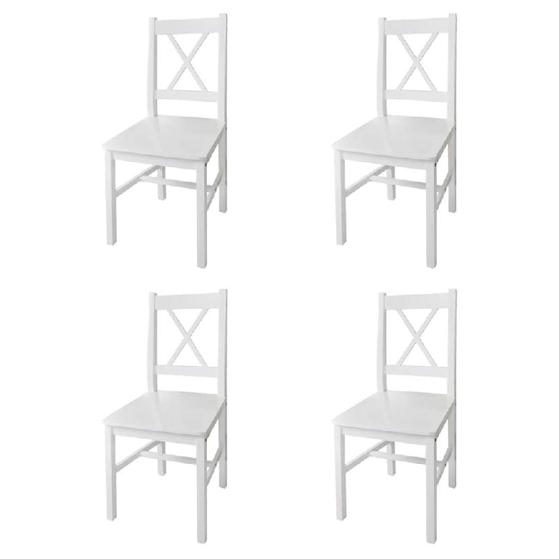 VidaXL Chaises à manger lot de 4 blanc bois de pin Modèle Nova Salle à manger - 241511_0