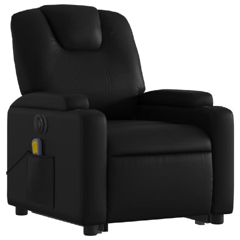 VidaXL Fauteuil inclinable de massage électrique noir similicuir Modèle Doriane - 3204451_0