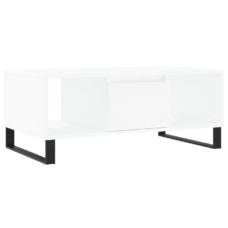 VidaXL Table basse Blanc 90x50x36,5 cm Bois d'ingénierie Modèle Flex Panorama Nord - 830596_0
