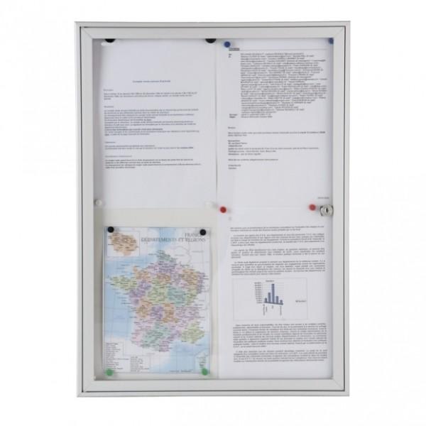 Vitrine d’affichage intérieur extra plate 20 mm - fond magnétique pour 1 feuille A4 - vitrage plexiglass - serrure intégrée_0