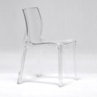 0123 - Chaises empilables Jewel - Weber Industries - Polycarbonate transparent - Largeur 52 cm_0