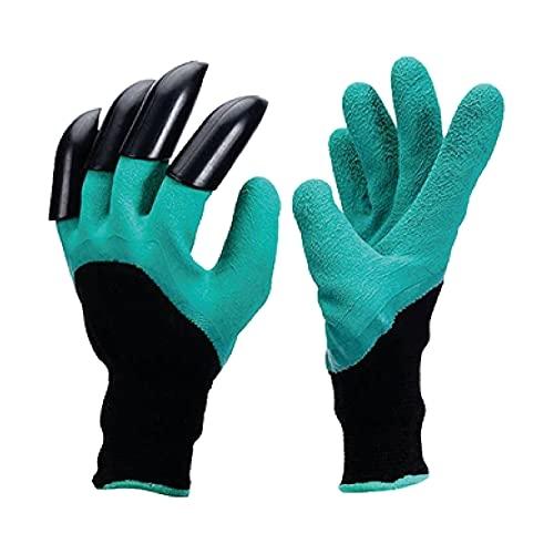 Gants de jardin avec griffes - Euro Marketing Manufacturing - résistants, flexibles et étanches - modèle vert IGZ91_0