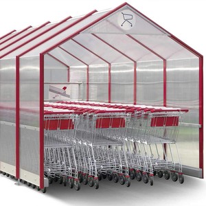 Abri pour chariots Delta 3 - Structure en aluminium et bardage en polycarbonate - Capacité : 180 chariots_0