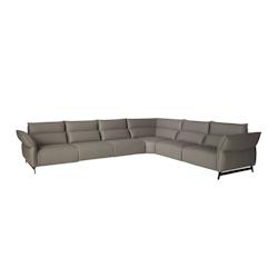 AC ANGEL CERDA Angel Cerdá Canapé d'angle modulable relax en cuir gris foncé 6249C 370 x 295 x 93 - gris fourrure 8435631039853_0