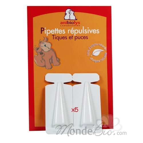 ANIBIOLYS - 5 PIPETTES RÉPULSIVES ANIMAUX CONTRE INSECTES PIQUEURS DE 1ML