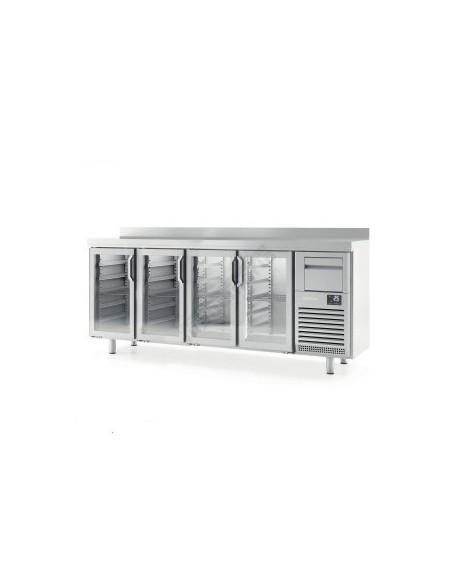 Arrière-bar 4 portes vitrées INFRICO - Référence : FMPP2500CR - inox AISI 304, 690L, température de +2°C à +6°C_0
