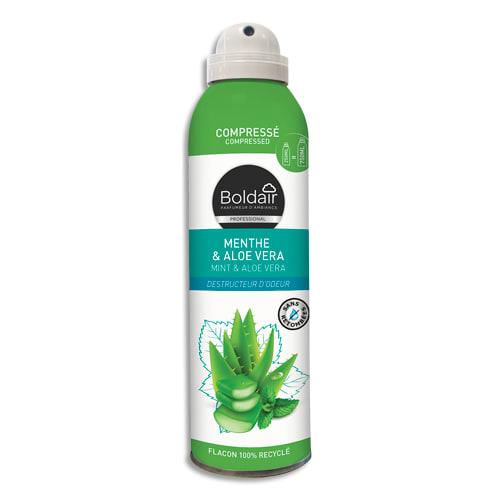 Boldair aérosol compressé de 250 ml destructeur d'odeurs superficie de 20 m² menthe aloé vera._0