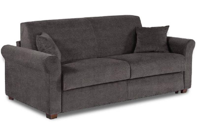 CANAPÉ CONVERTIBLE ROMANTICO EN MICROFIBRE TAUPE EXPRESS COUCHAGE 120* 197*16CM_0