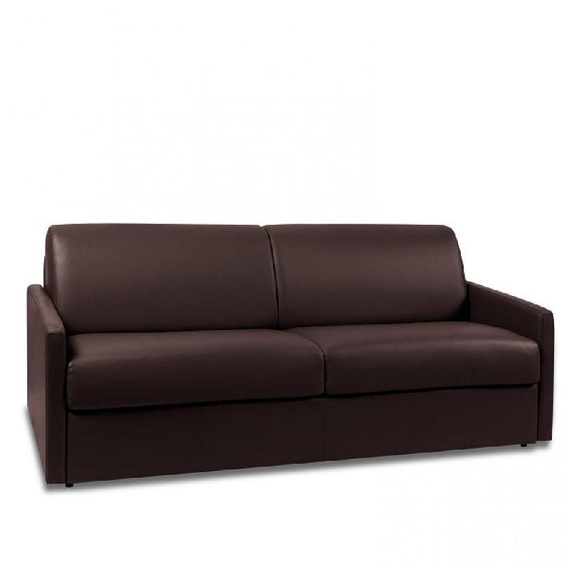 Canapé express Sun Edition en cuir et PU marron - 160 cm - Matelas 16 cm - Fabrication italienne_0