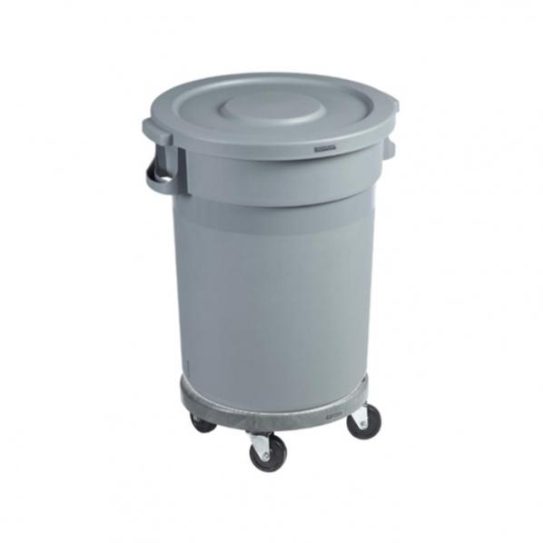 Collecteur rond BARELLA - avec couvercle plat - 120L - pratique et résistant pour secteur industriel_0