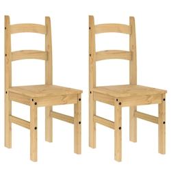 Décoshop26 - Set de 2 chaises de cuisine salle à manger design rustique 40 x 46 x 99 cm en bois de pin DEC025471 - 3000255266197_0