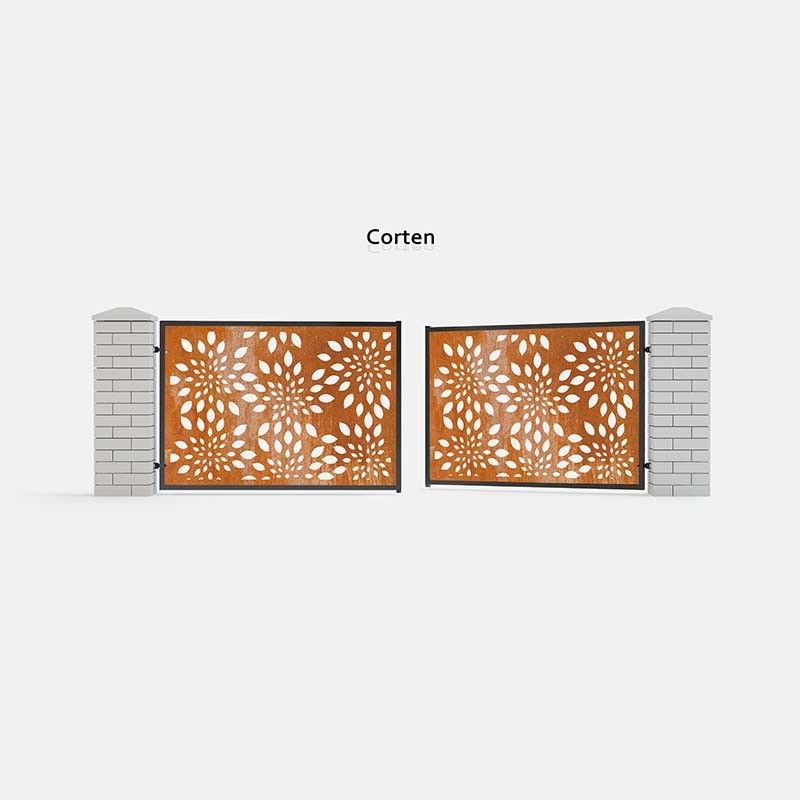 Découpe tôle pour portail acier corten - inoxkit - jusqu'à 2m de hauteur et 6m et + de largeur_0