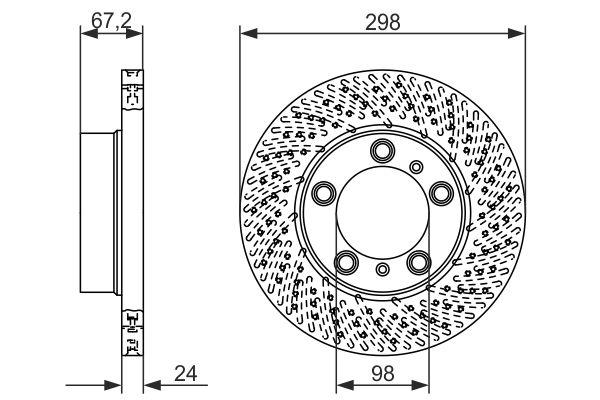 Disque de frein Bosch 0986479675 - avant - poinçonné et ventilé - 5 trous_0