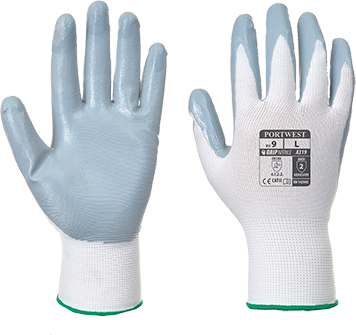 Gant Flexo Grip Nitrile - Gris Blanc A319, L - Certifié CE et compatible écran tactile_0