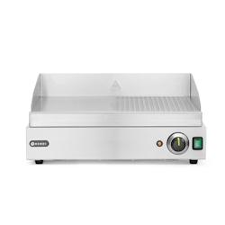 Grill électrique Hendi Profi Line - 1/2 lisse et 1/2 rainuré - 230V/2400W - Acier inoxydable 18/0 - 550x380x(H)240mm - Réf. 203156_0