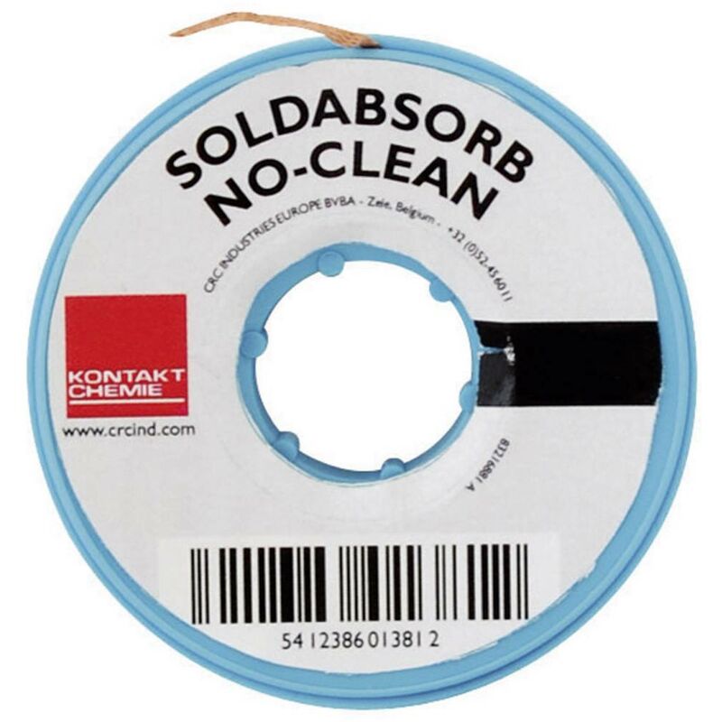 FIL À DÉSSOUDER SOLDABSORB NO-CLEAN , LONGUEUR : 1,5M, LARGEUR : 2,5MM, KONTAKT CHEMIE CRC S66373