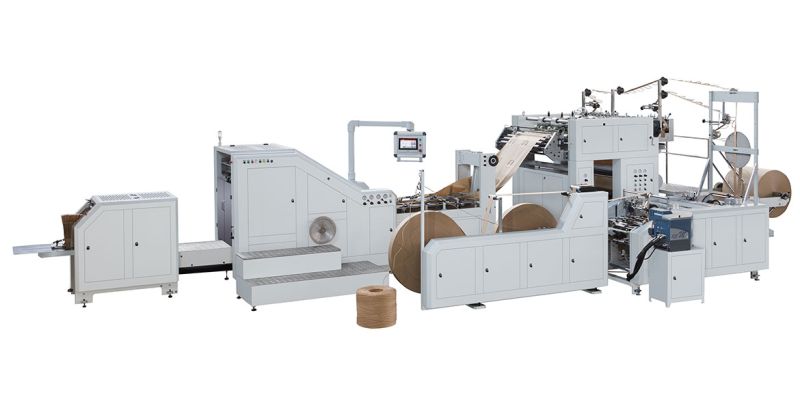 LSB-330-R - Machine à sacs en papier à fond carré avec poignée torsadée entièrement automatique - Yaskawa PLC, double moule réglable_0