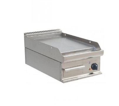 Plancha électrique lisse - 5,4 kW/400 V - 400x700x270 mm - Plaque de cuisson en acier poli 15 mm_0