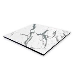 Plateau de table compact 60x60 cm stratifié - Blanc Marbre / GOLDINOX - blanc Bois massif 3701770821716_0