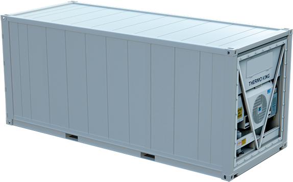Reefer 20 pieds - container maritime ICE 20 HC - dimensions 5456 x 2294 x 2273 mm - poids 2900 kg - température -25° à +25°C_0