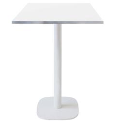 Restootab - Mange-debout 60x60cm - modèle Round pied blanc blanc chants inox - blanc Bois manufacturé 3760371513949_0