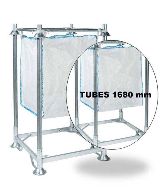 Support de conteneurs souples avec 4 tubes de gerbage longueur 1680 mm- MB11-C/TUBE1680_0