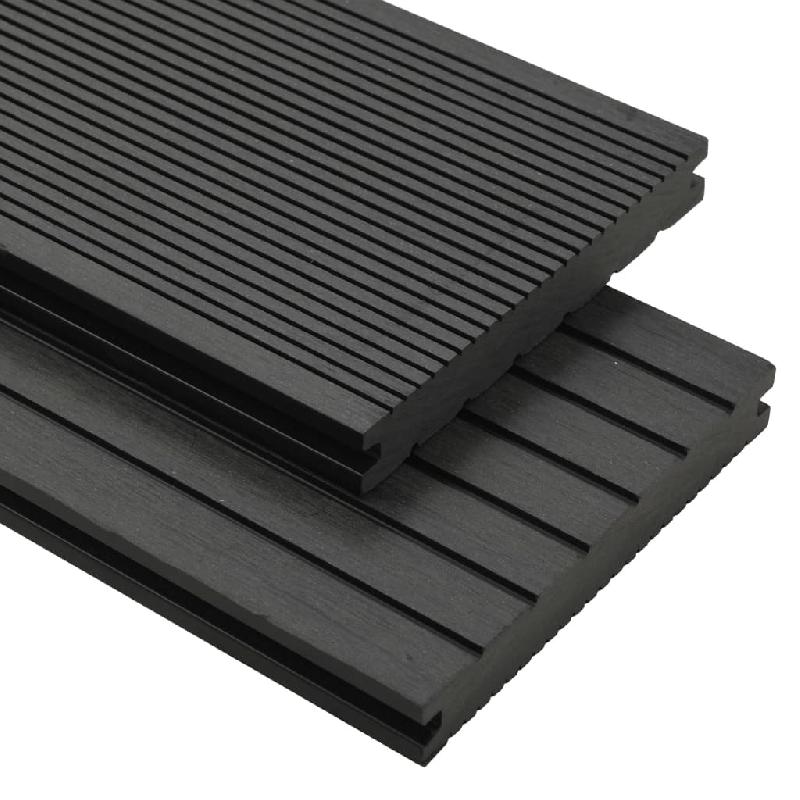 Vidaxl panneaux de terrasse solides et accessoires wpc 16m² 2,2 m noir 275672_0