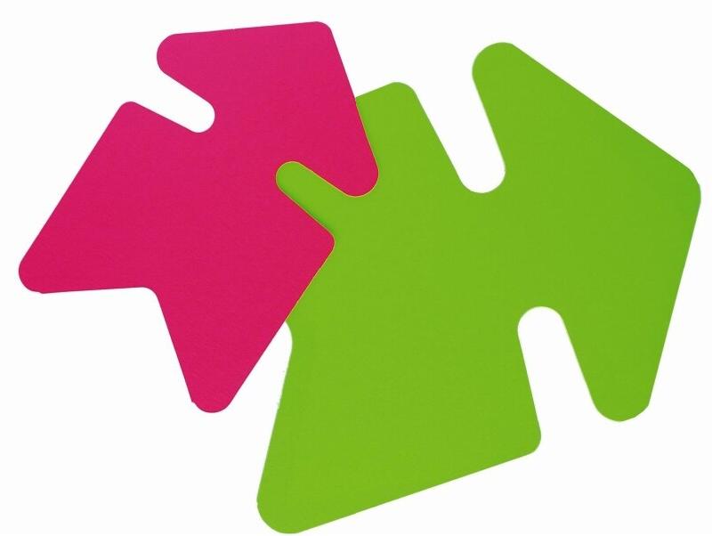 Apli Lot de 25 étiquettes carton 780 g/m², forme flèche 24x32, coloris rose/vert fluo - 3270240237253_0