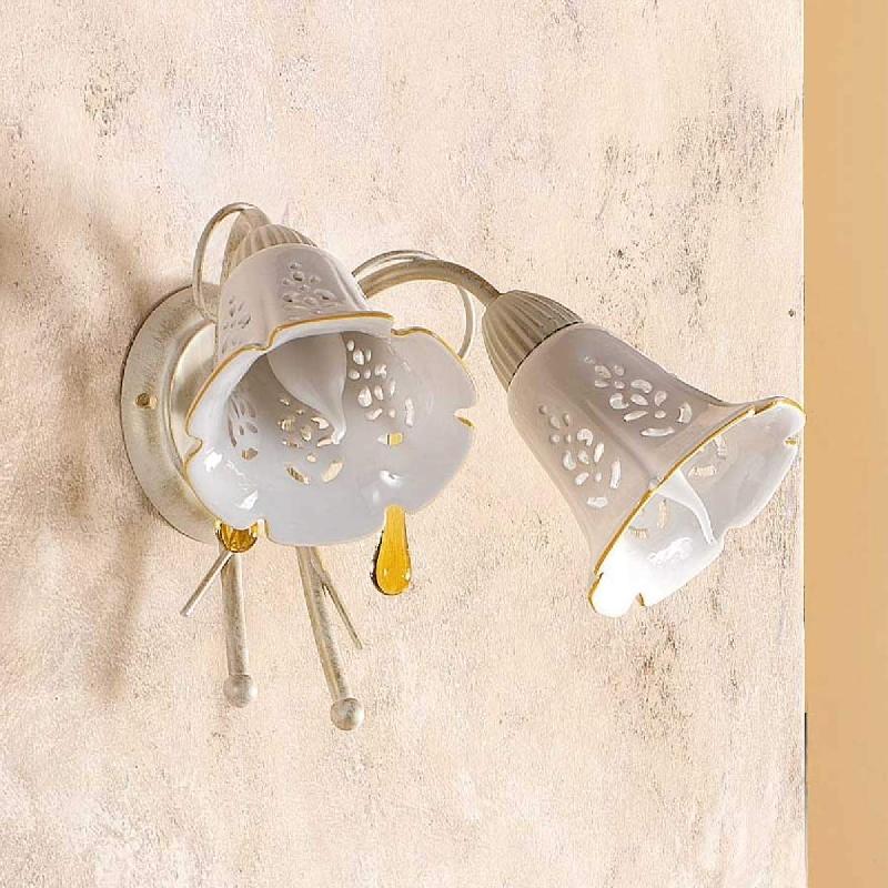 CERAMICHE APPLIQUE À 2 LAMPES GOCCE
