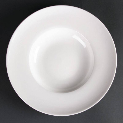 ASSIETTES CREUSES EN PORCELAINE BLANCHES LUMINA Ø 310 MM - LOT DE 2
