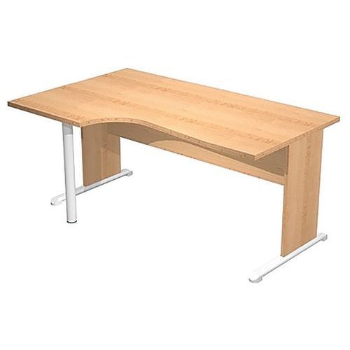 BUREAU 90° GAUCHE PIEDS L BOIS FAST - 160CM - HÊTRE