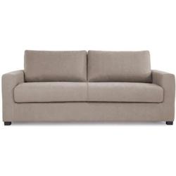 Canapé droit convertible 3 places MAXIME - Made in France - Tissu Beige - Couchage express - L 194 x P 96 x H 83 cm HEXAGONE - 3666749493724_0