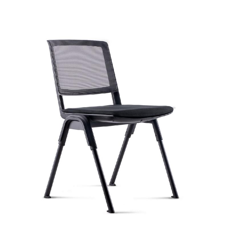 Chaise visiteur / chaise de conférence MEET WA Assise tissu / dossier résille noir hjh OFFICE - noir polyester 800306_0