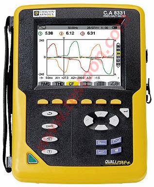 ANALYSEUR DE RÉSEAUX ÉLECTRIQUES TRIPHASÉS TRMS, 3I/4U - CLASSE B - PINCES EN OPTION - CARCA8331