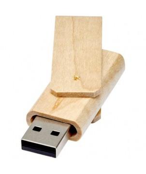 CLÉ USB ROTATE EN BOIS 2 GB - MARRON CLAIR - CLÉS USB PUBLICITAIRES PERSONNALISÉES