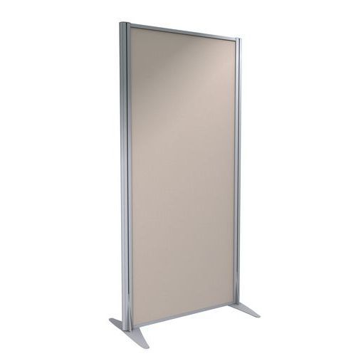 CLOISON KPRIM TISSU ACOUSTIQUE TAUPE PROFIL ARGENT 165X81CM - CLEN
