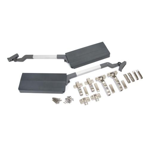 COMPAS POUR PORTE RELEVABLE DOUBLE - 3,7 À 7,2 KG - NOIR - AGILE FLAP EMUCA
