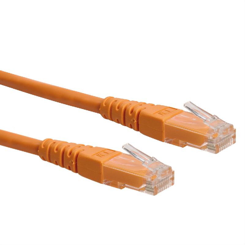 Cordon ROLINE Cat.6 (Classe E) UTP, orange, 0,3 m_0