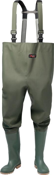 Cuissarde taille 46 - Vert olive - PVC sur tissu support en polyester - NORWAY - Bottes avec semelle PVC/nitrile_0