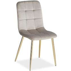 Décoshop26 - Chaise de salle à manger cuisine confortable et moderne en tissu velours beige pieds en métal noir CDS06008 - beige 3000431069604_0