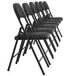 Décoshop26 - Lot de 6 chaises de bureau chaise de conférence visiteur en synthétique et métal noir pliable 03_0005807 - noir 3000685399786_0