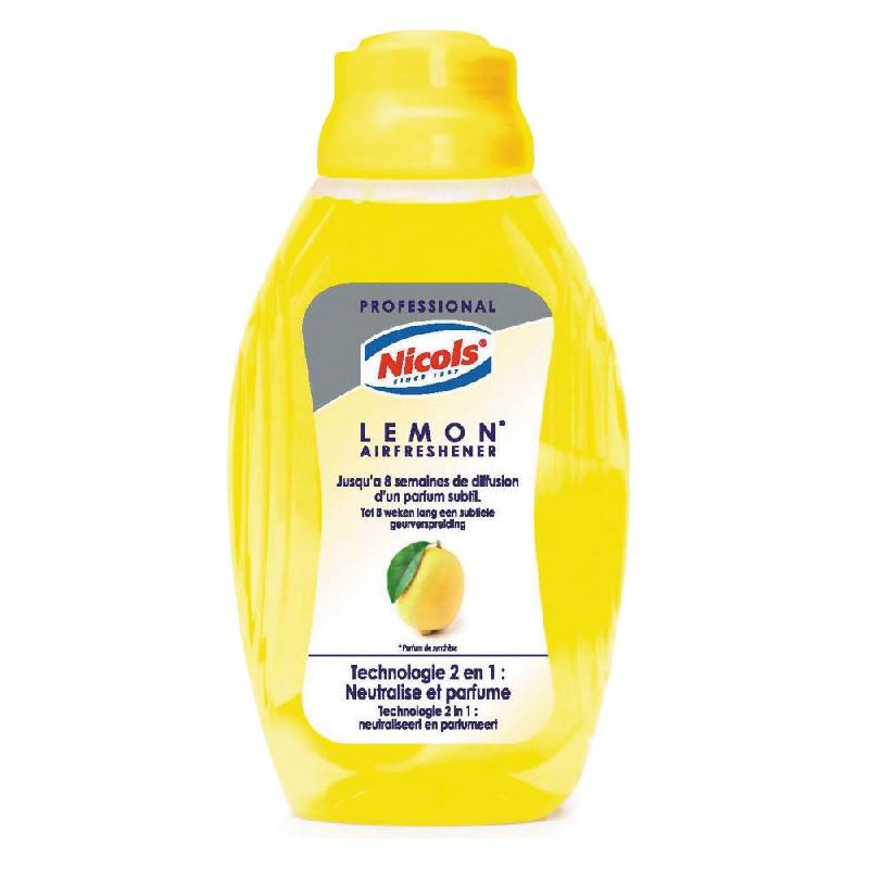 DEDORISANT FLACON MECHE NICOLS - PARFUM CITRON - 375 ML - LOT DE 5