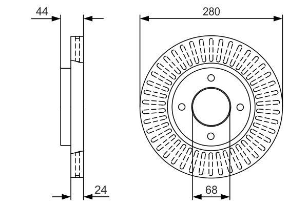 Disque de frein Bosch 0986479U62 - ventilé - avant - boîte de 2 disques_0