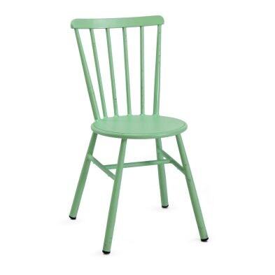 Emh Chaise professionnelle vintage à barreaux empilable – aluminium vert vieilli – style rétro – usage chr intérieur/extérieur - aluminium C_0